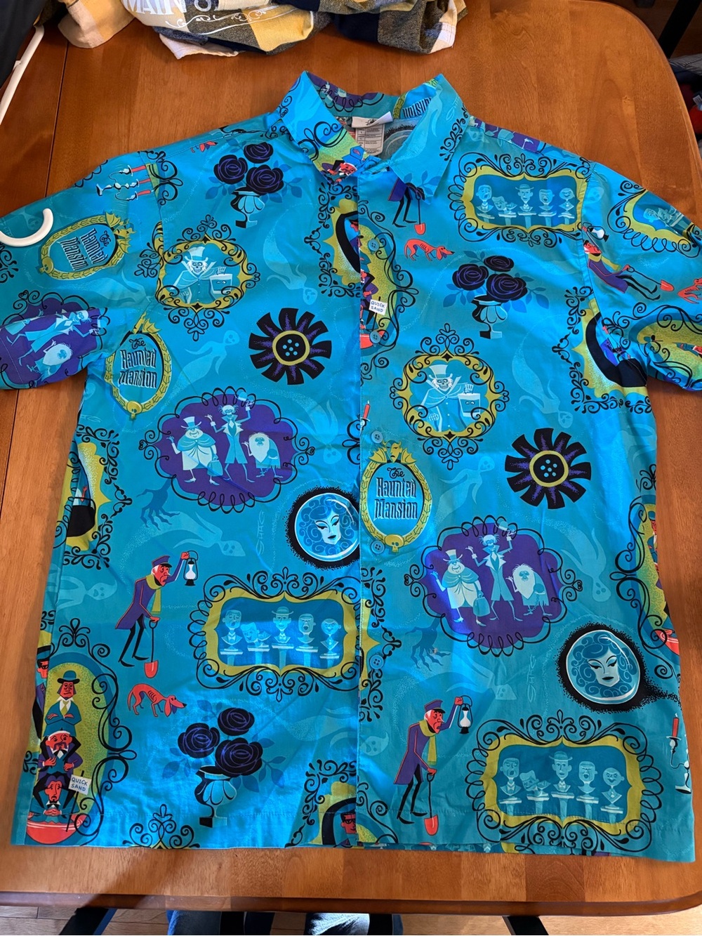 Disney Teal Haunted Mansion Men's Button-Down Shirt